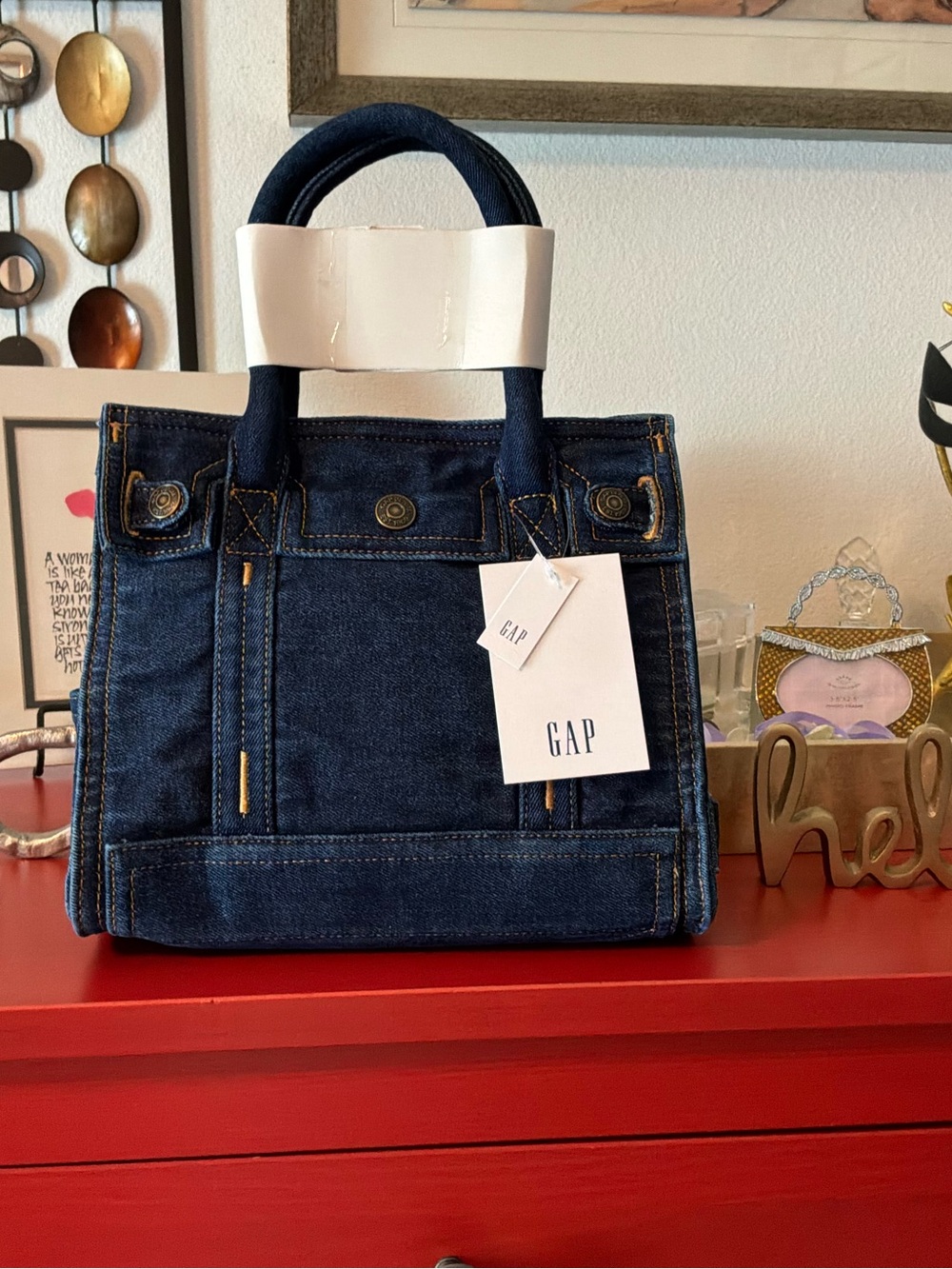 GAP Small Denim Five Pocket Tote